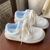 2025 new puff shoes chic Hong Kong style platform sports little white shoes children's ugly cute big head retro German training shoes