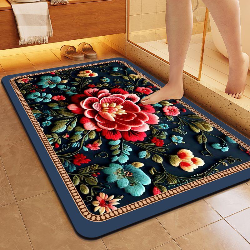 Entrance Mat Bathroom Entrance Door Mat Non Slip Absorbent Wear-resistant Floor Mat Kitchen Mat