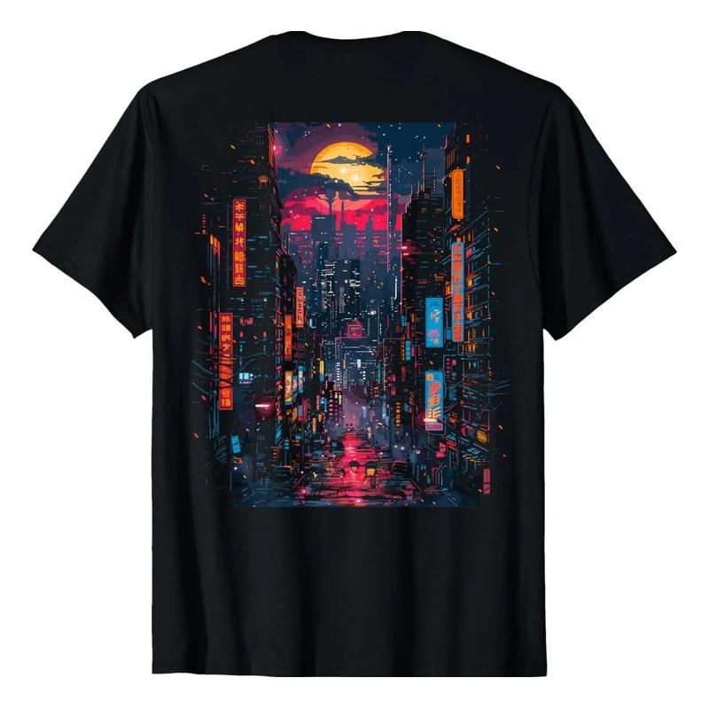 Camiseta Cyberpunk Con Estampado En La Espalda (3) S