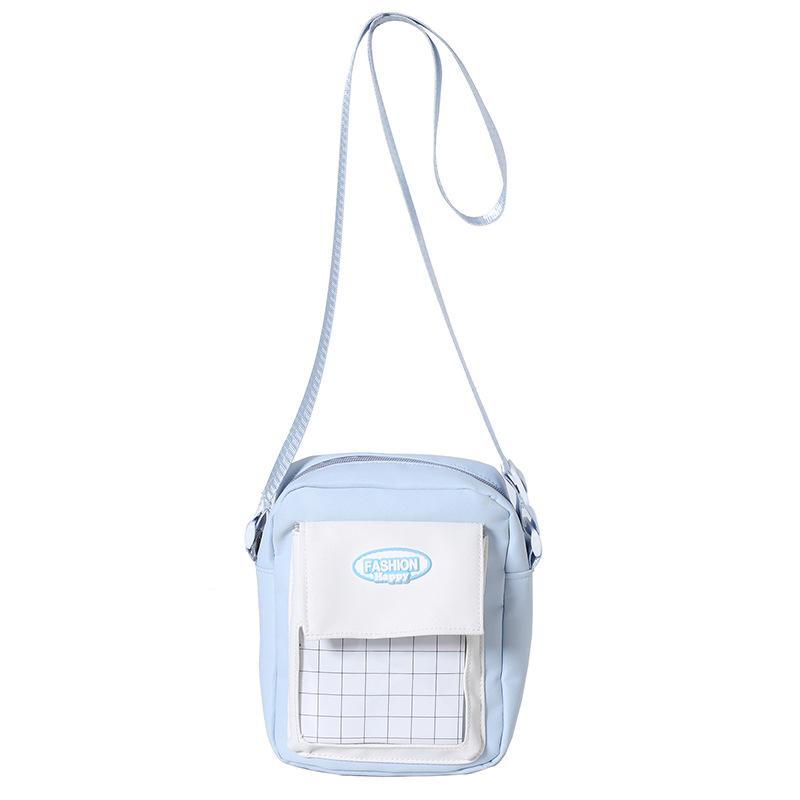 

Cute Japanese small fresh sweet lady splicing messenger bag 2024 casual fashion shoulder small square bag woman синій