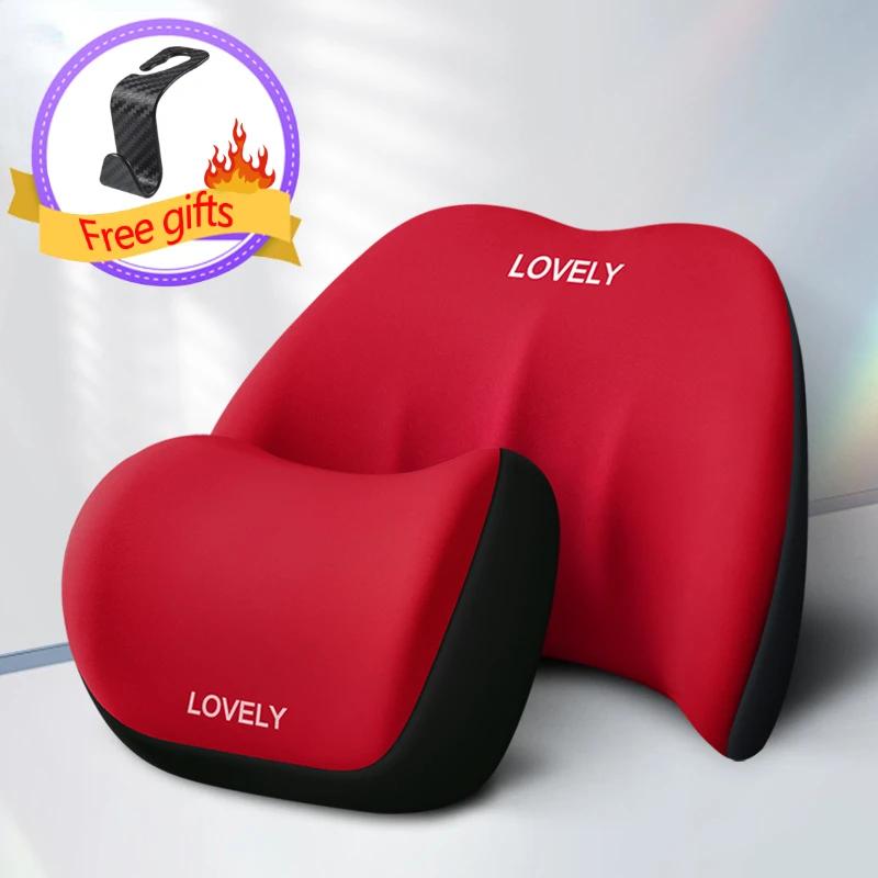 Car Neck Headrest Pillow Auto Car Seat Pillow Memory Foam Breathable Head Support Neck Rest Protector Car Seat Lumbar Support