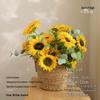 Sunflower Silk Flower Arrangement: Artificial Dried Flowers for Living Room, Dining Table, and Photo Props