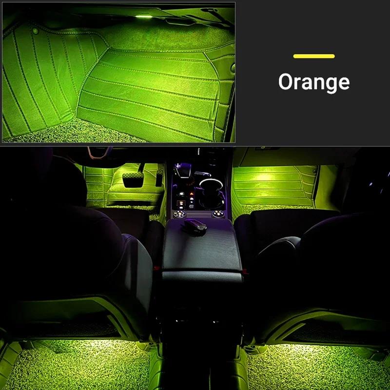 For Volkswagen VW Transporter Phaeton Eos Scirocco III Car Footwell Light Touch LED Kit Ambient Atmosphere Neon Lamp Accessories