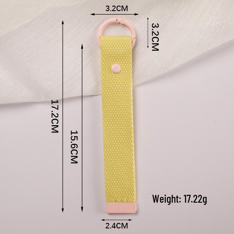Personalized Pure Cotton Canvas Belt Keychain with Contrast Colors – Handmade INS Style