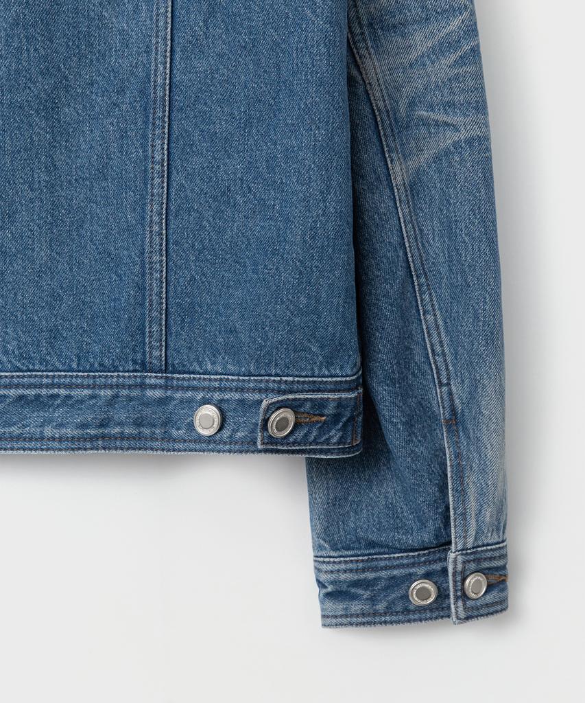 Belier Post Type Trucker Denim Jacket - Vintage Washed Indigo