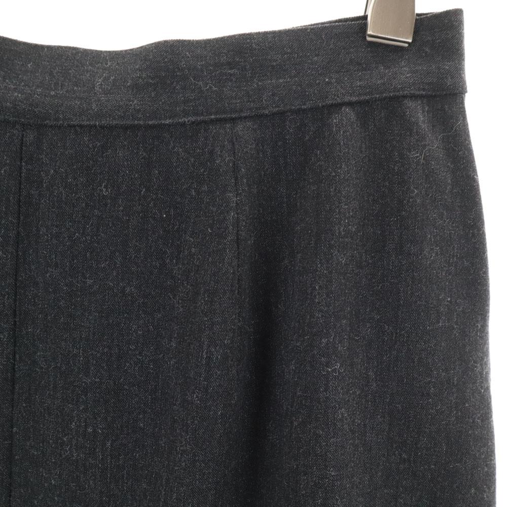 Chanel Midi Length Tight Skirt Charcoal Gray Women Used
