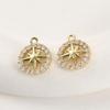 14k Gold-Plated Star Cross Diamond Pendant for DIY Jewelry