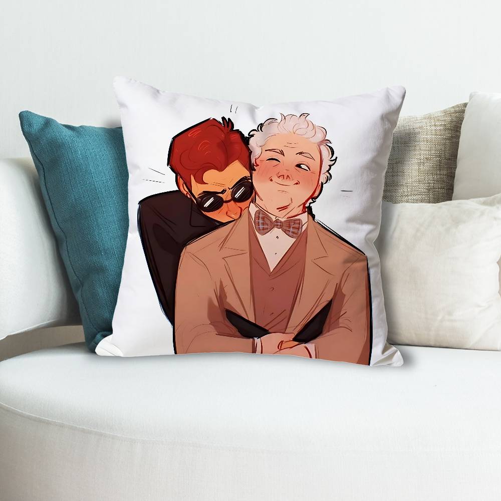 GGood OOmens TV Anime Celebrity Merchandise AllMatch Printed Pillow Case Sofa Car Office Room Decoration Protector
