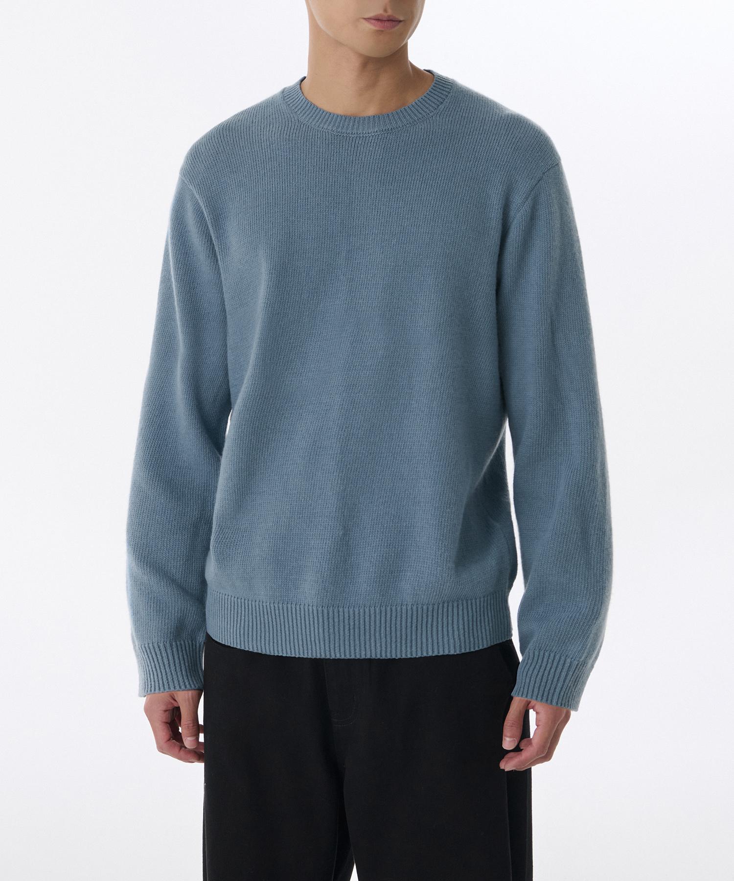 Musinsa Standard Essential Crew Neck Knit [Blue Grey] Blue Gray/2Xl
