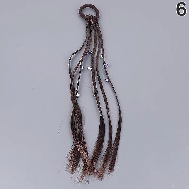 Children'S Bow Rabbit Ears Wig Ponytail Dirty Braid Ponytail Hair Loop Braid Ponytai Children'S Colorful Braided Hair
