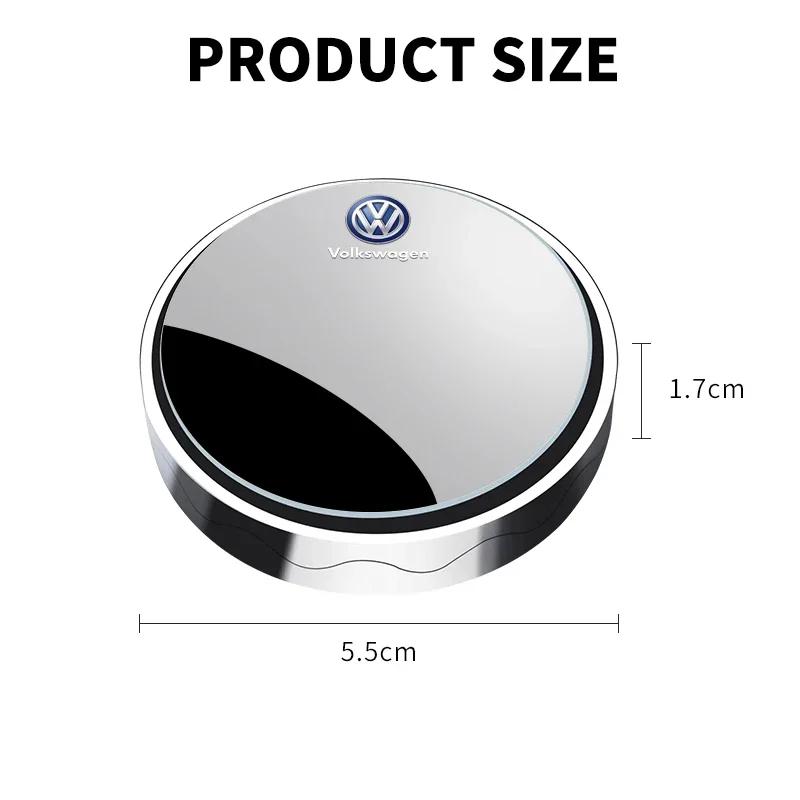 2Pcs Car Rearview 360 Degree Adjustable Wide Angle Small Circular Mirror For Volkswagen Tiguan R-Line Polo Jetta T5 GTI Beetle R