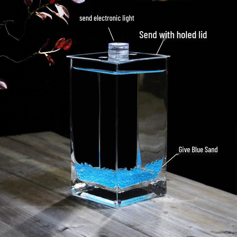 

Прямоугольный стеклянный аквариум для рыбок петушков с высокой прозрачностью и гидропонной вазой