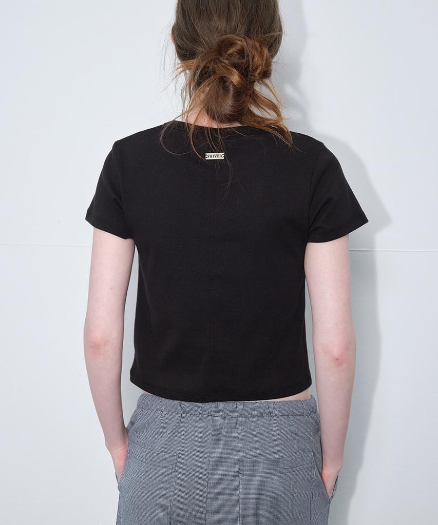 Peulibeo07 Bottle Cotton Crop T-Shirt_Black