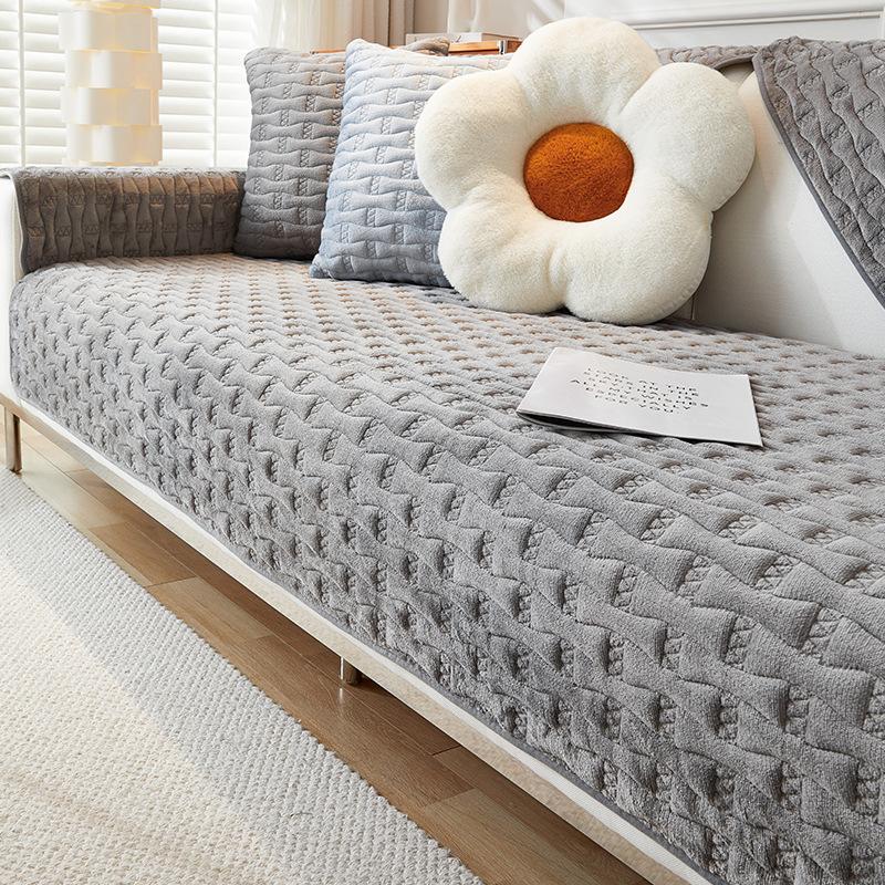 Sofa Cushion Thickened Fleece Cushion New Non-Slip Living Room Cover Towel Flannel Sofa Cover