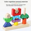 Wooden Blocks Stacked Shape Matching Game Logical Thinking Training Themed Games Creative Puzzle Day/Night Kids Toys H2A4
