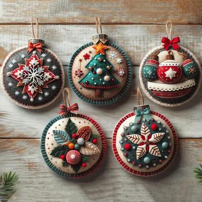 Filzornamente Bastelset Nähzubehör Weihnachtsdekorationsset Mehrzweck-Feiertagsformen Filzaufnäher Anzug für Familienspaß