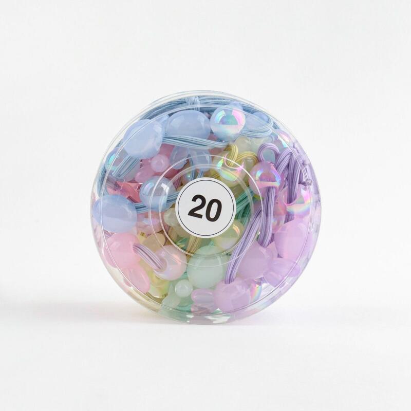 Women's Bunny-Shaped Holographic Bead 20-Piece Hair Band