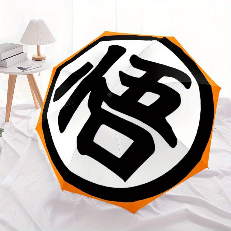 Goku Automatic Umbrella - Foldable with 8 Iron Ribs, Portable for Outdoor, Gift, Outdoor Umbrell, Playful Accessory, Durable High Quality, I