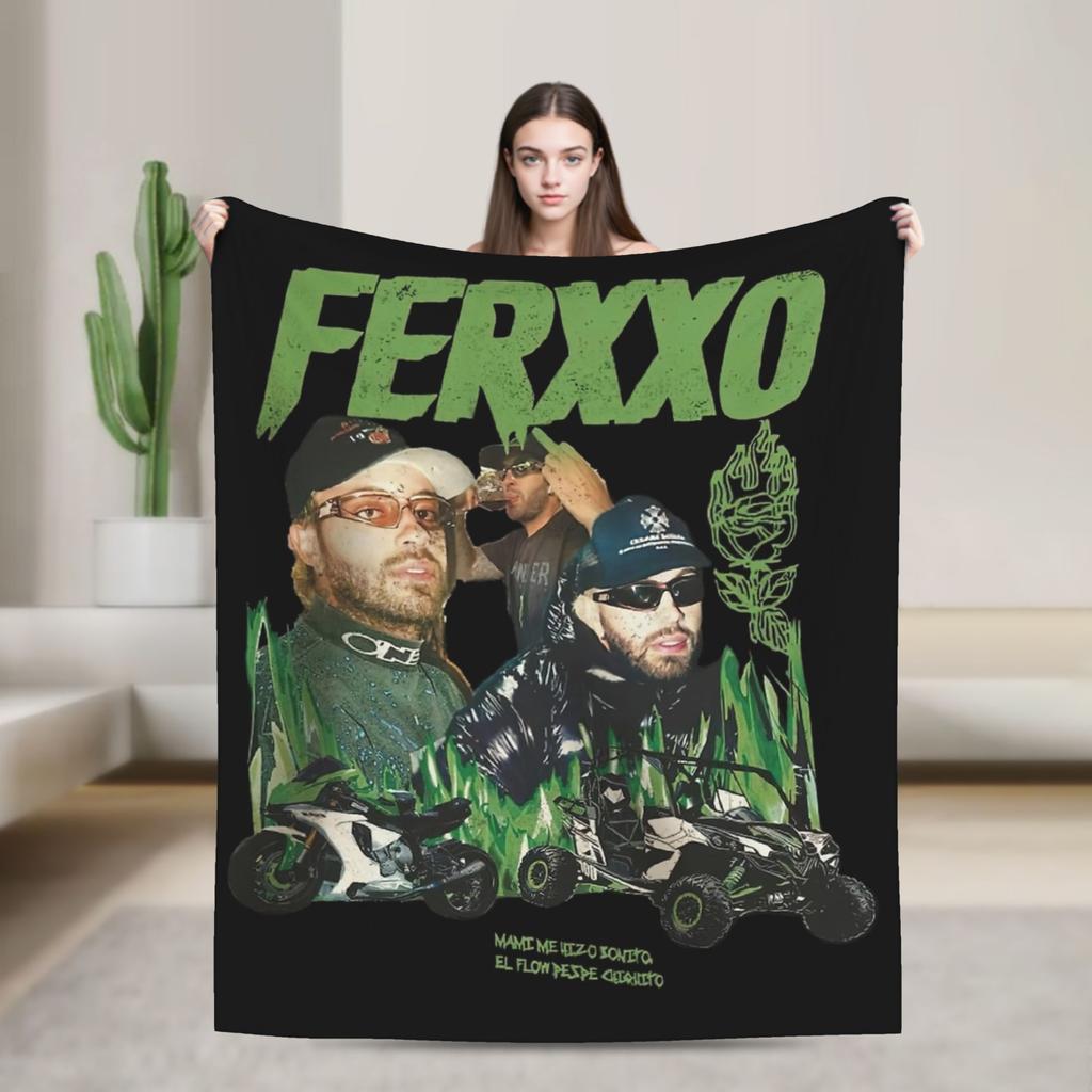Rapper Feids Ferxxos Tour Blankets Flannel Spring Autumn Breathable Warm Throw Blankets for Bedding Office Rug Piece