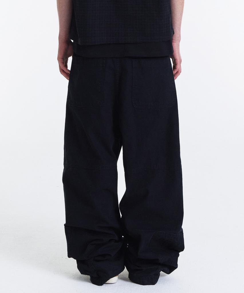 Gicheol Asym Vintage Cargo Pants (Washed Black)