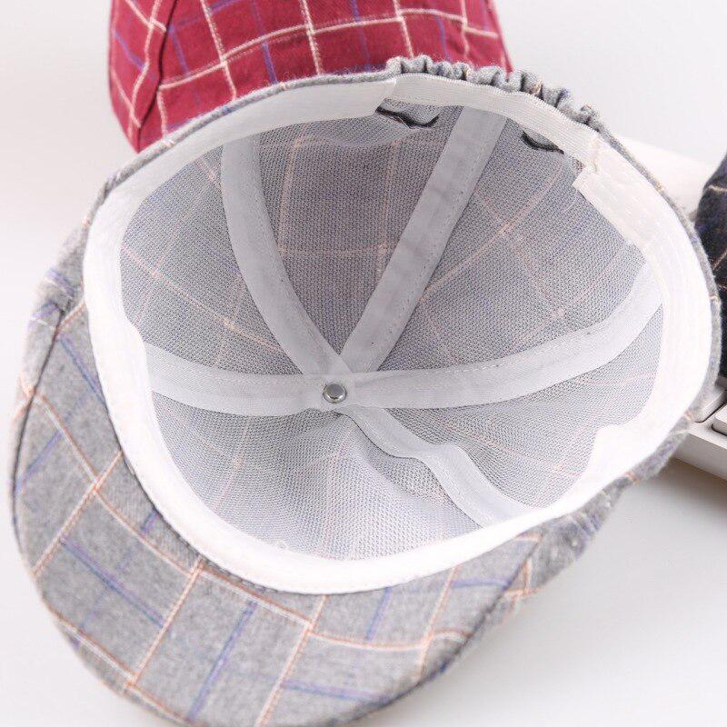 Podzimní móda Dětské čepice kostkovaný design Retro Dětské Batole Baret Čepice