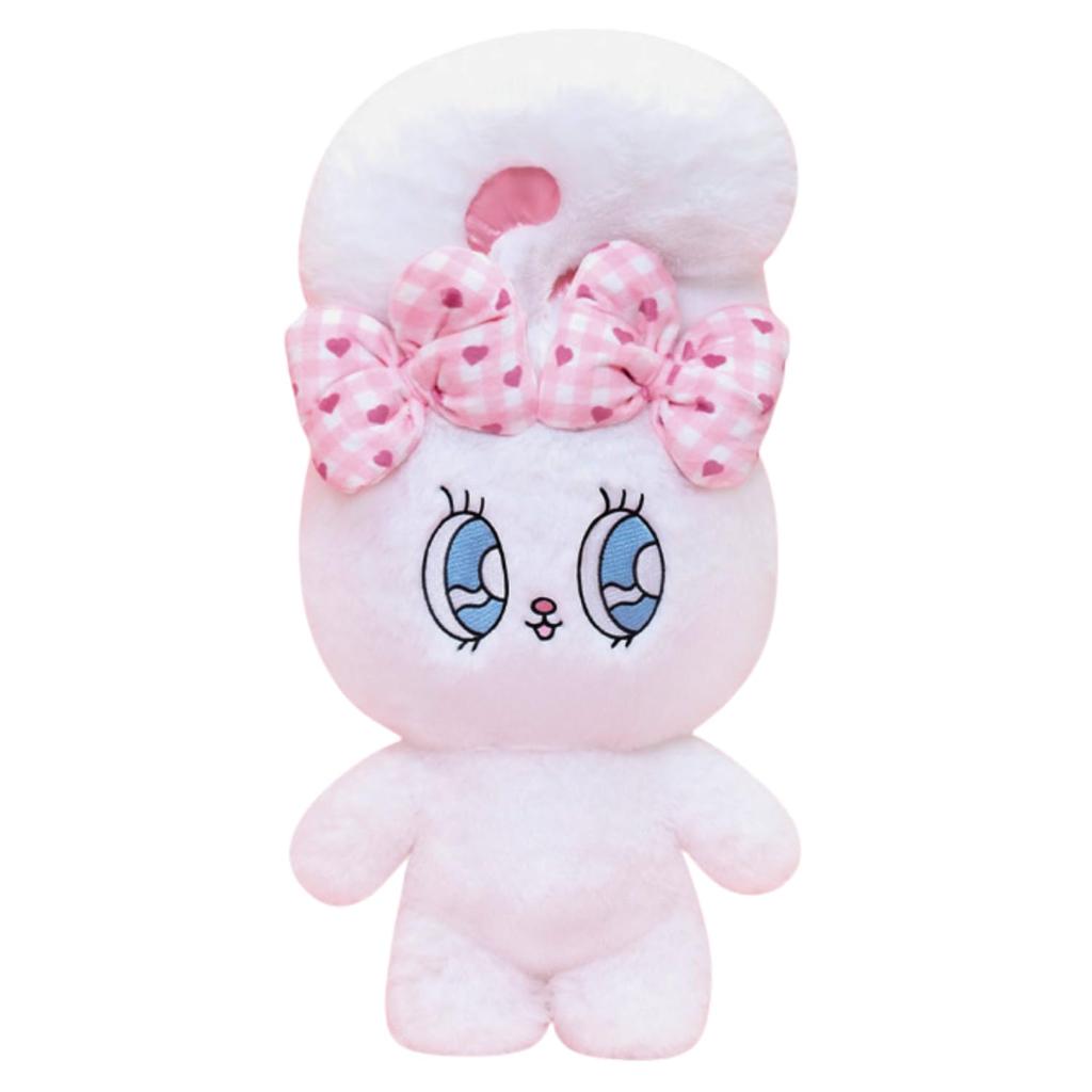 Esther Bunny Heart Gingham Super Big Plush Toy, 2 Types, Approx. 42cm (White)