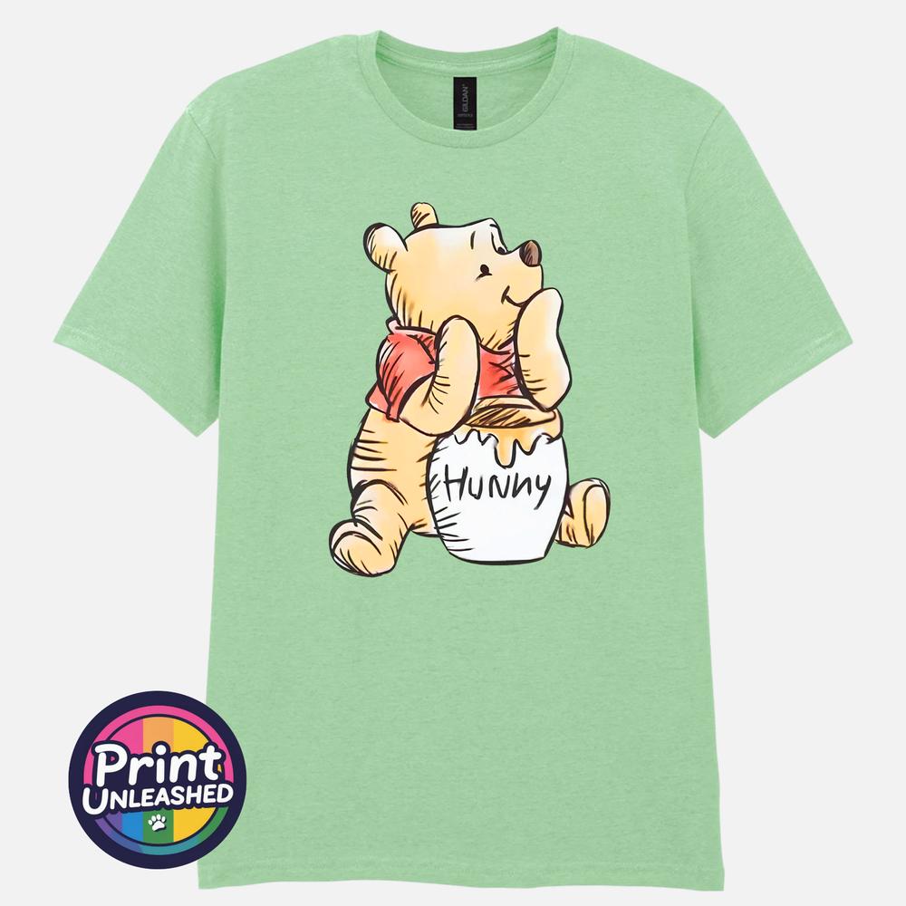 Classic Pooh Hunny TShirt Cute Illustration Tee Gildan Cotton Unisex S2XL M