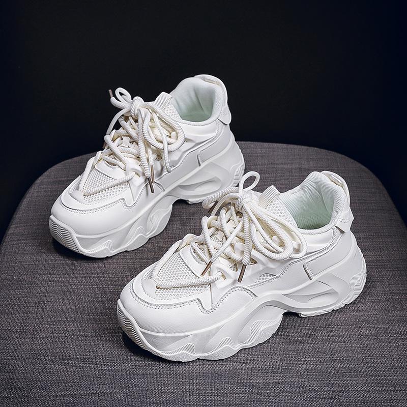 

Женские массивные кроссовки в корейском стиле - Осень 2024, Увеличивающие рост, Толстая подошва, Повседневные беговые кроссовки 40 бежевый