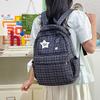 Schoolbag Japanese Plaid Backpack Female Ins New College Style Student Schoolbag Versatile Leisure Large Capacity Travel Backpack