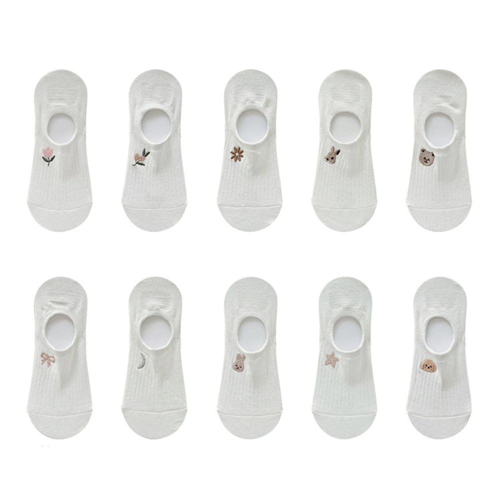 

10 пар Дышащие Тонкие Носки-лодочки Цветок Животное Летние Невидимые Носки Милые Короткие Носки Девочка 10Pairs