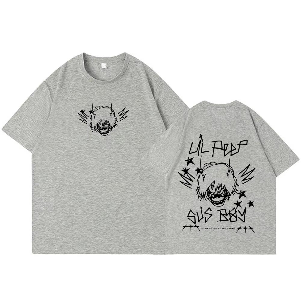 Rapper Lil Peep SUS BOY T-shirts Men's Women Clothing Fashion T-shirt Cotton Casual Short Sleeve Gothic Cotton Oversized T-shirts