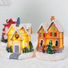 Christmas LED Village House Figurines Luminous Small House Christmas Decoration
