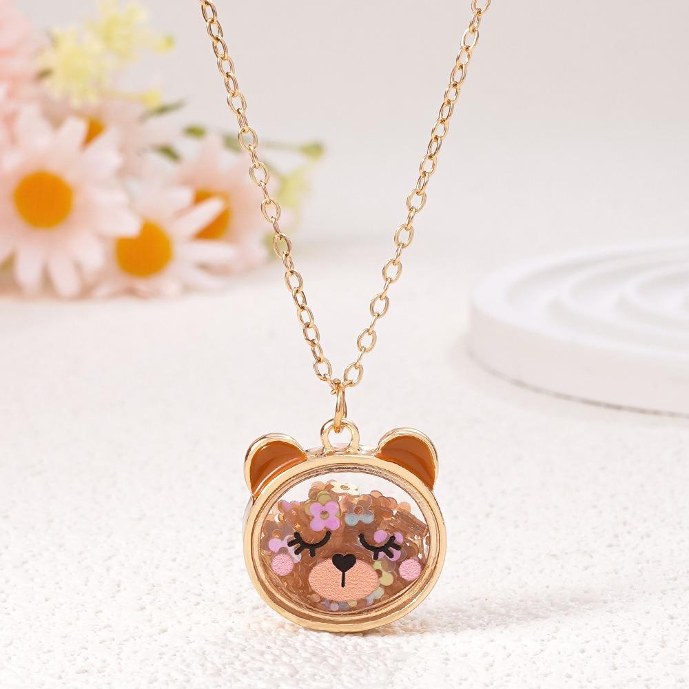 Cat Bear Charm Children s Necklace Cute Design Princess Costume Necklace  Kids Fashion Bear