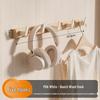 Off-White Walnut No-Punch Wall-Mounted Coat & Hat Rack