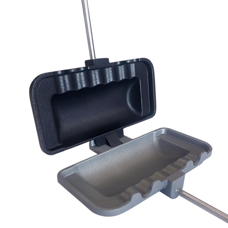 Dual-Sided Little Shell Gas Toaster & Detachable Frying Pan for Bread and Sandwiches