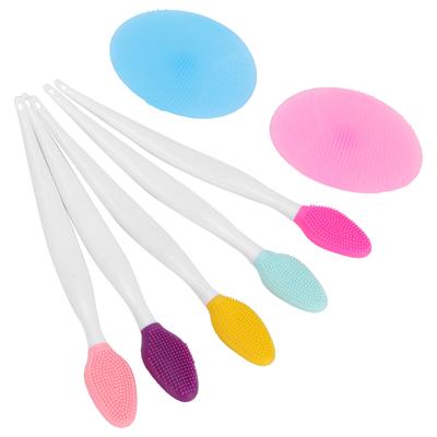 Silicone Facial Cleansing Brush Silicone Face Pore Cleaner Face Nose Lip Exfoliating Brush Set