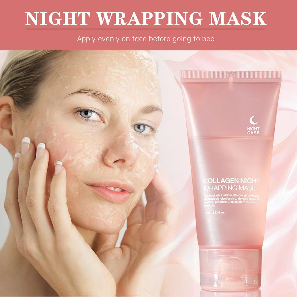 75ml Collagen Deep Moisturizing And Cleaning Pores Night Facial Mask Moisturizes, Tightens And Brightens
