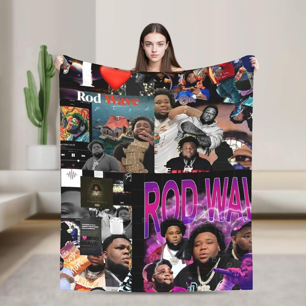 Rapper rod wave  Blanket  Decorative Flannel Bedding Throws For Bedroom Warm Custom Quality Bedspread Birthday Gift