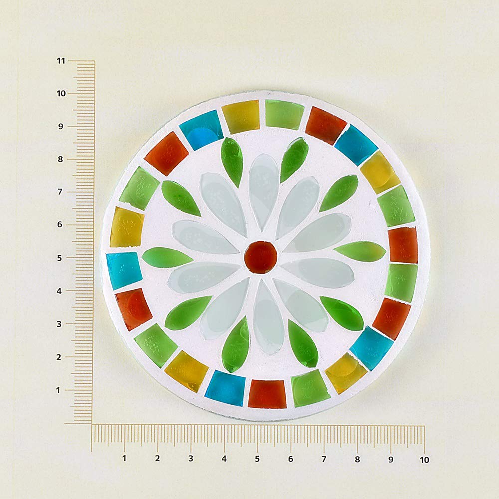 Fourcart Cute Handmade Glass Craft [Mosaic Coaster] Margaret X 5-Piece Set