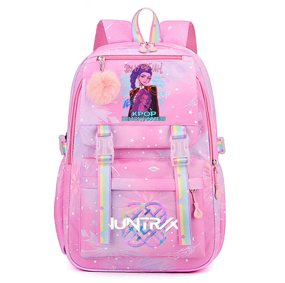 Anime K-Pop Demon Hunters Printed Large Capacity Waterproof Backpack Teenger Student Girl Boy Schoolbag Bookbag Women Large Capacity Travel Bag Gift