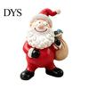 Reusable Holiday Decor for Xmas Santa Claus Resin Ornament, Hand Painted Festive Figurine, Vintage Small Christmas Figures Desktop Style Statue