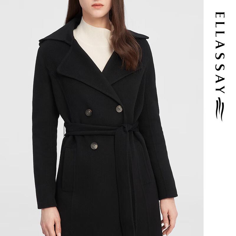 ELLASSAY Women's Wool Cashmere Double-breasted Long Coat