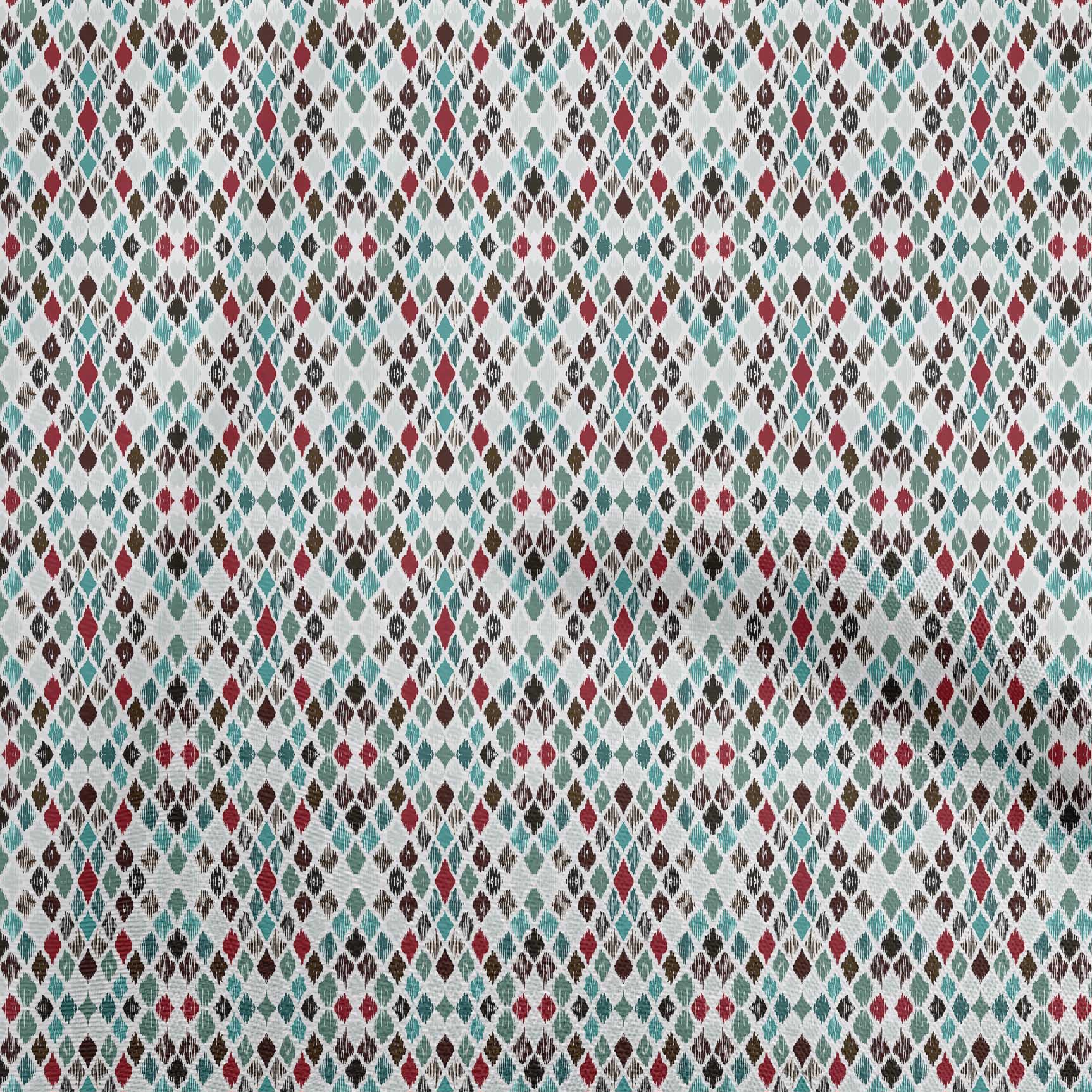 

oneOone Бавовняний поплін Dusty Teal Green Fabric Азіатська тканина Ikat для пошиття друкованої тканини для рукоділля у дворі 42 дюйма 42 Inch Wide - Viscose Chiffon бірюзовий колір синій
