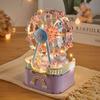 Small Particle Carousel Assembled Building Block Toy Educational Children Series Music Box Girls Gift