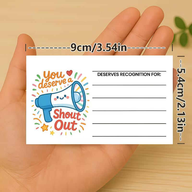 100pcs Positive Encouragement Cards for Teachers And Staff Colorful Motivational Thank You And Recognition 'You Deserve It!'