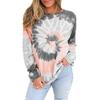 Tie-dye Printed Round Neck Long-sleeved Pullover Loose Sweatshirt