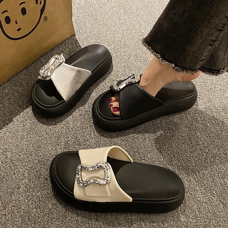 Fashion 2025 Summer New Woman Round Flat Shoes Comfort Thick Bottom Women Slippers Simple Versatile Women's Sandals Sandalias De Mujer
