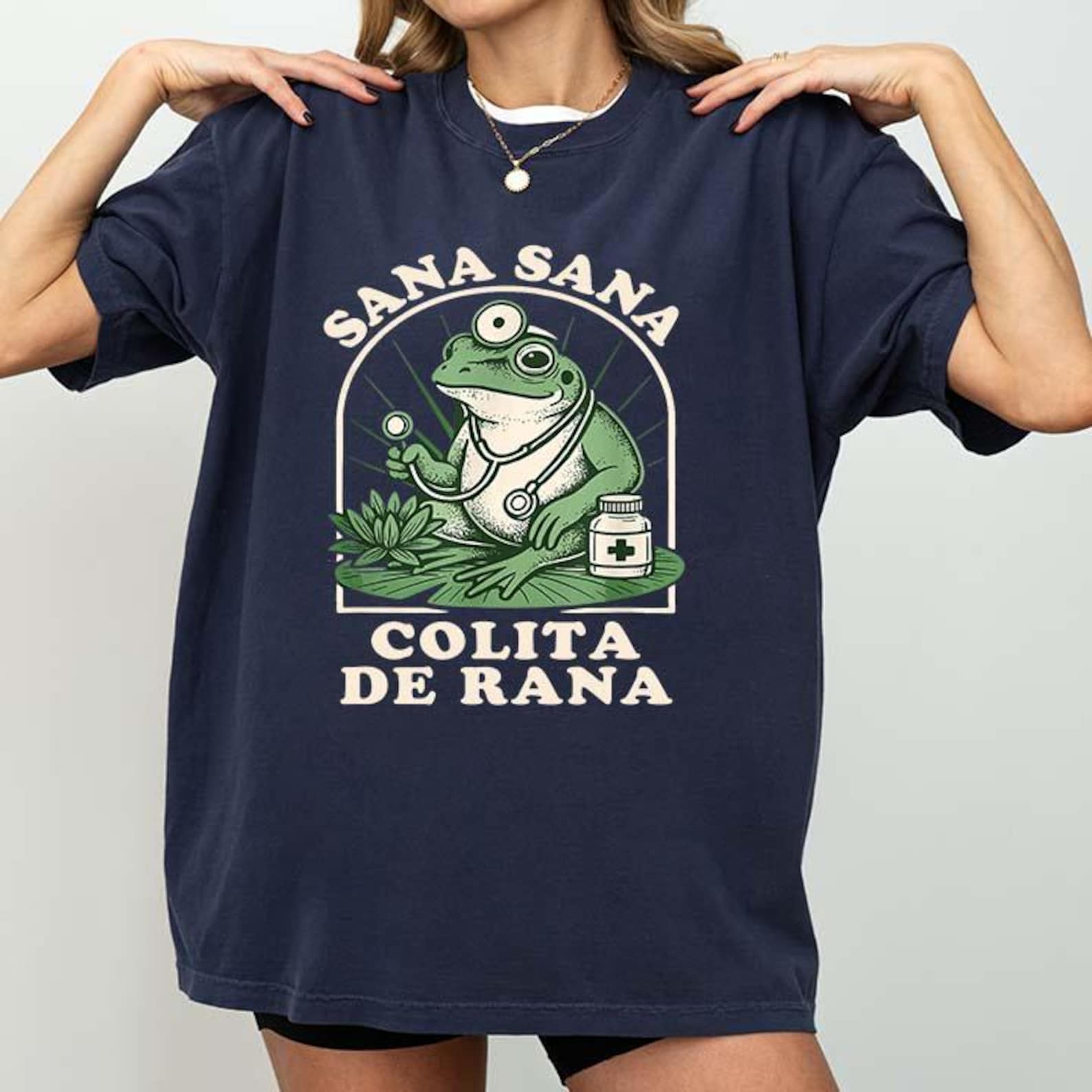 Sana Sana Colita De Rana T-Shirt, Sana Sana T-Shirt, Mexican Mom Gift, Funny Latina Shirt, Enfermera Latina Shirt, Funny Mexican Frog Shirt S