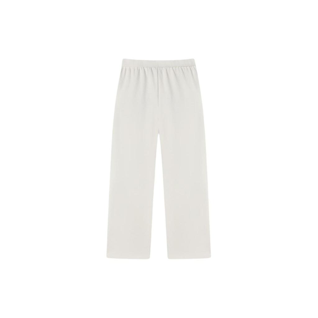 FILA Embroidered Logo Print Casual Wide-Leg Knitted Sports Pants Women bottoms Jade-White F11W418607F-IV