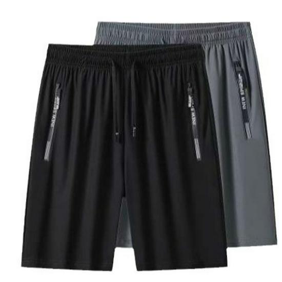Men's Summer Ice Silk Quick-Dry Elastic Shorts - Lightweight, Breathable Sportswear for Youth.